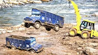 Jcb 3dx Fully Loading Sand Mud Tata Truck Volvo Tipper Lorry Truck Accident Pulling Jcb Car ? CSToy