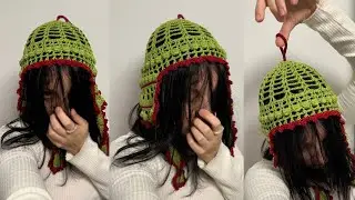 Crochet Mesh Bonnet Beanie Hat| Step-by-Step Tutorial