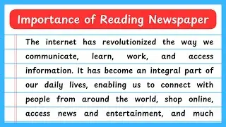 Paragraph Writing on Importance of Reading Newspaper | paragraph on importance of newspaper