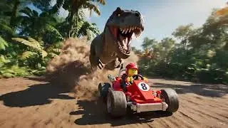 Lego Racer Escapes T Rex1
