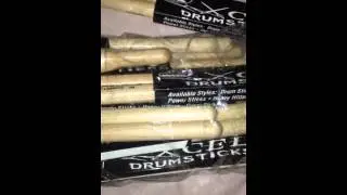 Showing the drumsticks from Xcel Drumsticks