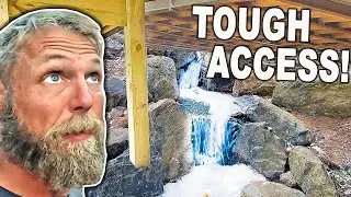 WATERFALL Building Under A BRIDGE?!!