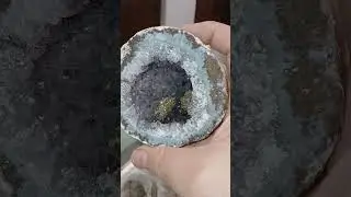 An Amethyst Geode With Funky Calcite I Would Not Forget... #geodes #amethyst #crystals #gems