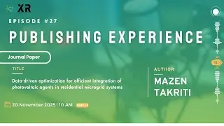 Mazen TAKRITI:  Sustainability,Energy efficiency, Residential Microgrid | Publishing Experience#027
