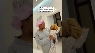 My baby looks so cute wearing her new bonnet, 😂 a gift from Hauwa. #mybabygirl