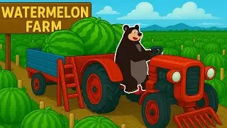 The Bear Farm - Harvesting Watermelon and Growing Process on a Modern Farm | Vehicles Farm Animated