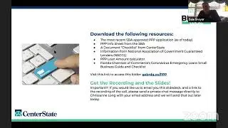 Virtual Meeting: Centerstate Bank & Payroll Protection Program Update
