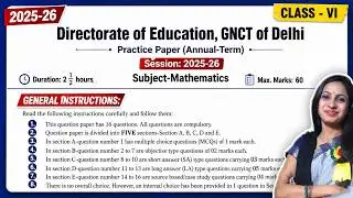 Class 6 Maths DOE Practice Paper Solution | 2025 - 2026
