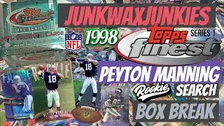 Topps Finest Series 1 Football Jumbo box break Peyton Manning Randy Moss rookie card hunt