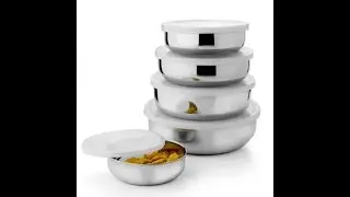 Kitchen Pro Stainless Steel Air Tight Lid Bowl Set of 5 Pcs