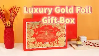 Luxury Gold Foil Pastry Gift Box with Custom Insert & Gift Bag