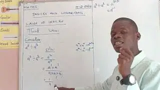 NEGATIVE INDEX - ( INDICES LESSON 3 JSS GRADE 9 MATHS TOPIC 1 NUMBERS ).