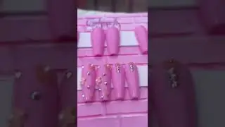 Pink long coffin nails #pressonnails #glueonnails