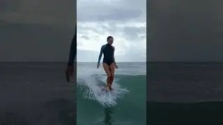 G-Land&rsquo;s empty surf spot for longboarders ridden by Lena #longboardgirl #noseride