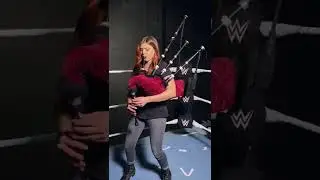 Drew McIntyre&rsquo;s theme on bagpipes, in the ring