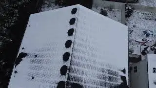Snowy Roof Drone View Vancouver WA