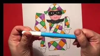 Carnevale lavoretto bambini pulcinella pagliaccio Arlecchino