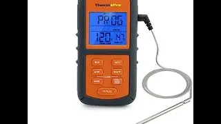 thermopro tp 06 digital kitchen food thermometer with timer temperature alarm orange grey