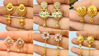 Gold earrings designs with price | Stylish gold earrings for girls 2025 | 21k gold earrings design ✨