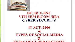 CYBER SECURITY - IT ACT 2000, TYPES OF SOCIAL MEDIA & TYPES OF SOCIAL SECURITY 