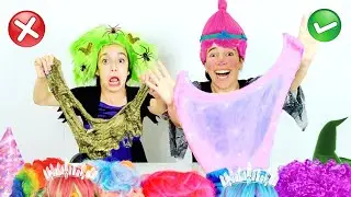 NÃO ESCOLHA A PERUCA ERRADA DE SLIME - DESAFIO de HALLOWEEN ★ Perucas misteriosas com a Mamãe
