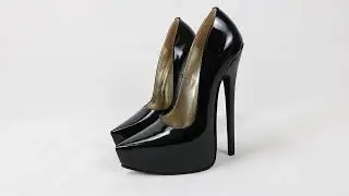 Sorbern Sexy Black Patent Women Pump Ladies Shoes Slip On Platform Shoes Pointed Toe