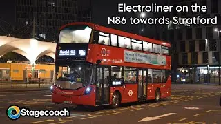 Journey on TfL Route N86 | Stagecoach London 82044 - LV73FGK - Wright StreetDeck Electroliner.