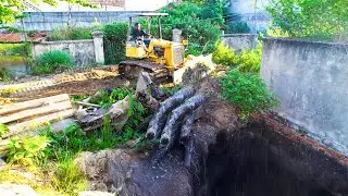 Beautiful New Project!! Landfill up Rock Soil Delete Deep Pond Fish By Bulldozer and Dump Truck 5Ton