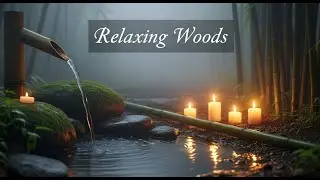 Relaxing Zen Ocean Reflection Bamboo Fountain and Candle Glow for Deep Sleep Meditation Healing