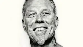 JAMES HETFIELD | Time lapse photorealistic graphite portrait drawing
