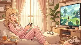 Ghibli-Style Rainy Night Chill Day &mdash; Gaming, Hot Pot Cooking, Cozy Reading, and Peaceful Sleep