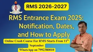 RMS Entrance Exam 2025: Notification, Dates, and How to Apply