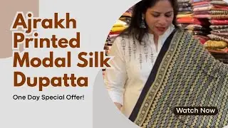 ✨ Ajrakh Printed Modal Silk Dupatta – One Day Special Offer! ✨