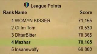 70K+ LEAGUE POINTS