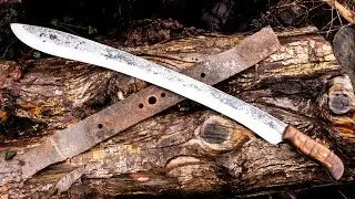 Kopis Machete Short Sword Forged From a Lawnmower Blade - Fast Edit