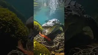 Fish 🐟🐠 or crocodile🐊 ki kahani     !!#viral #tranding #whatsappstatus #funny #story #animals #fish