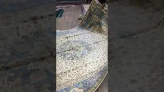 The color of the Hand-knotted rug beige Turkish Tabriz pattern oriental area silk traditional rug