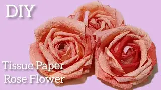 DIY Tissue Paper Rose Flower 🌹|#youtube 
