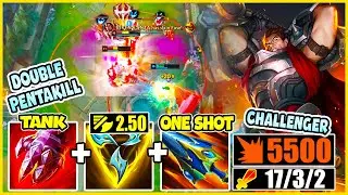 I BROKE DARIUS TOP ONE SHOT WITH THIS 6000 HP AD BUILD AND 1 TANK ITEM (EVERY Q RESTORES 50% HEALTH)