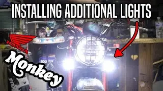 INSTALLING EXTRA LIGHTING ON THE HONDA MONKEY 125! | Light up the trails with Rock Crawler lights!