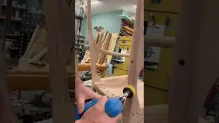 Power sanding the Sam Maloof inspired rocking chair. #woodworking #rockingchair #wood #classicwood