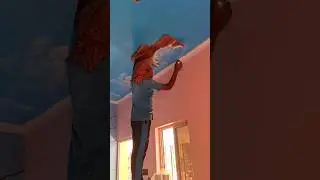how to design ceiling cloud sky design #shorts #viral #painting #design  #youtube #trending #workout