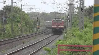Bandra Terminus Lucknow Express Displaying Its Power at Umroli Railway Station