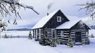 Soft Jazz & Falling Snow ❄️ Cozy Winter Night | Relaxing Background Music