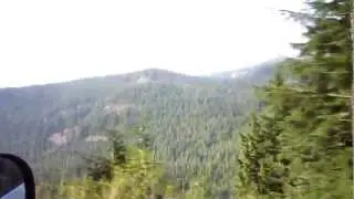 Scenic driving view of Mt. Rainier from Longmire to Paradise lodges