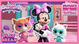 Minnie Mouse & SuperKitties Brain Break Game 🩷🏃‍♀️⏱️ | Obstacle Course | Play Break | @disneyjr