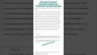 Chicago/Turabian Research Paper and Footnote Format Example