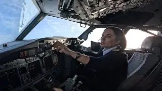 Boeing 737 800 Female Pilot Stunning Takeoff  | Best Cockpit Video | GoPro 12