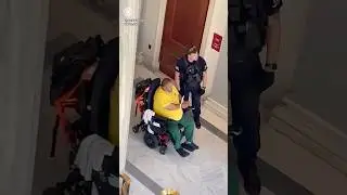 Demonstrators in wheelchairs protesting proposed Medicaid cuts in GOP budget bill zip-tied #shorts