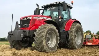 Massey Ferguson 7715S Dyna 6 con erpice rotante Maschio 5m